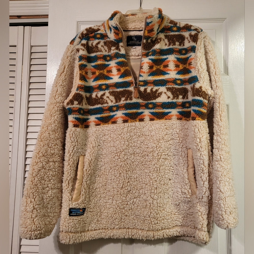 Simply Southern Quater Zip Front Sherpa Pullover - Picture 7 of 7